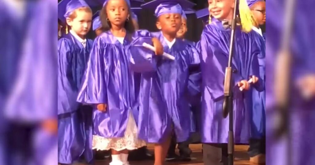 5 Year Old’s Cute Moves Steal the Show at a Pre –K Graduation Ceremony