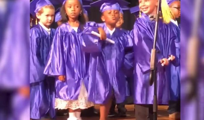5 Year Old’s Cute Moves Steal the Show at a Pre –K Graduation Ceremony