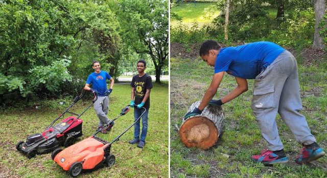 Teenage boy starts lawn care business to assist his stepfather with the costs of his adoption