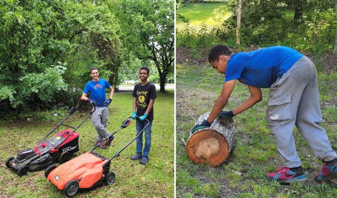 Teenage boy starts lawn care business to assist his stepfather with the costs of his adoption
