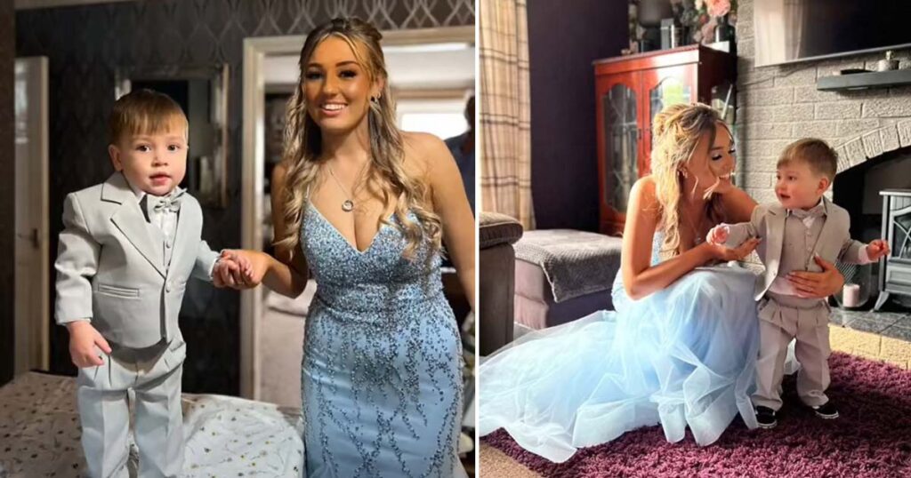 Teen mom who was unable to find a babysitter takes 1-year-old toddler as prom date and they’re adorable