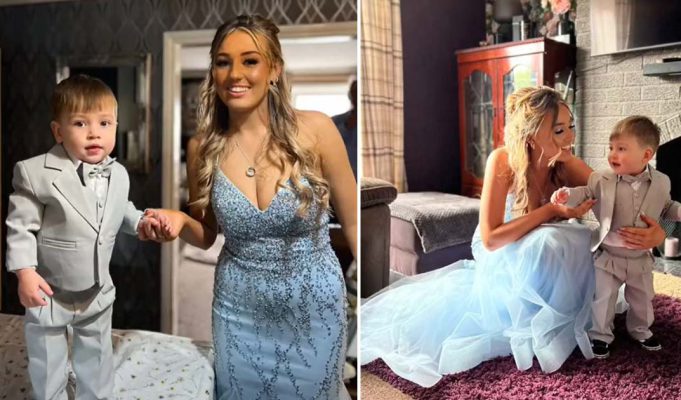 Teen mom who was unable to find a babysitter takes 1-year-old toddler as prom date and they're adorable