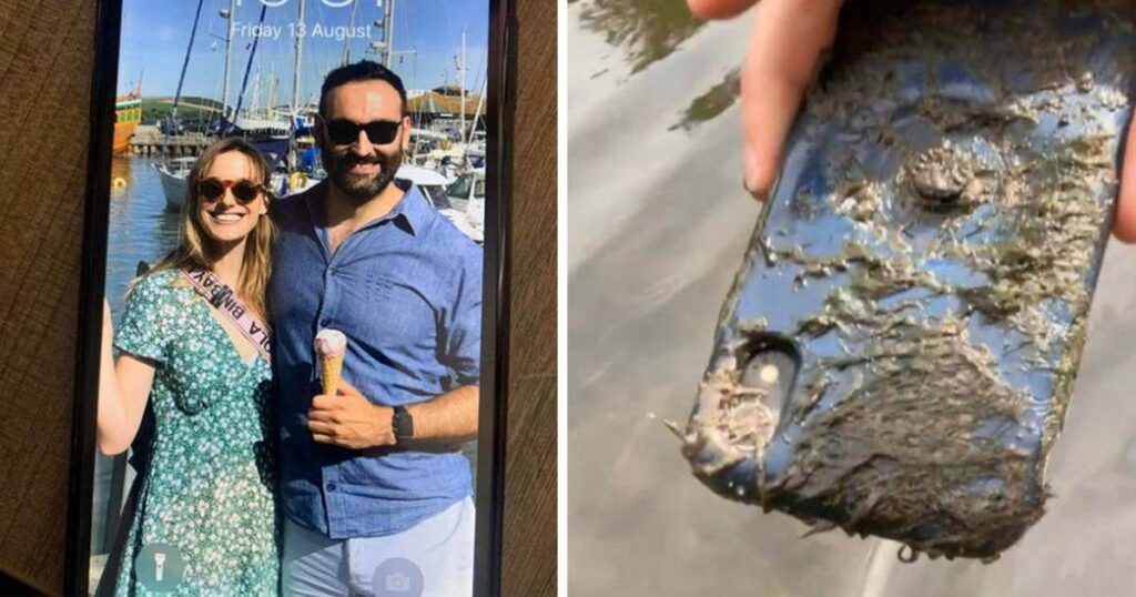 Man finds phone in a river and tracks down the owner to return sentimental photos
