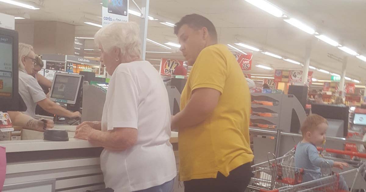 Father of two showered with praise after saving an elderly woman from embarrassment