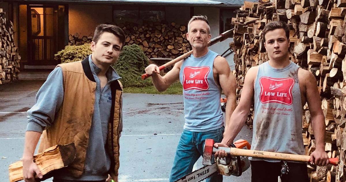 Dad and twin sons cut enough firewood to fill 80 trucks and gave it all away to those in need.