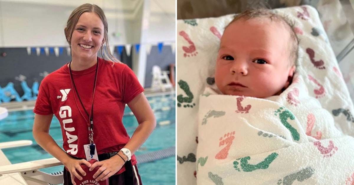 Woman delivers her baby by the poolside with help from a teen lifeguard