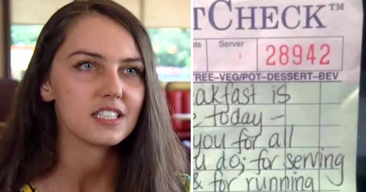 Waitress sees 2 firefighters walk in, writes note on check that leads them to take action