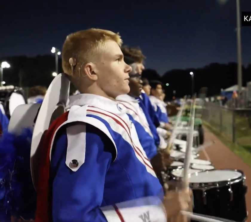 Deaf student realizes his dream after joining high school’s marching band drumline