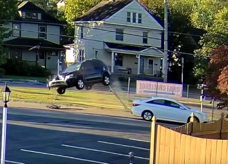 SUV flies over priest’s car — who was on his way to church — leaving it miraculously unscathed 