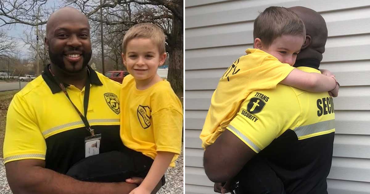 Kindergartener decided to dress up as the school's security guard for "Dress as your favorite person day."