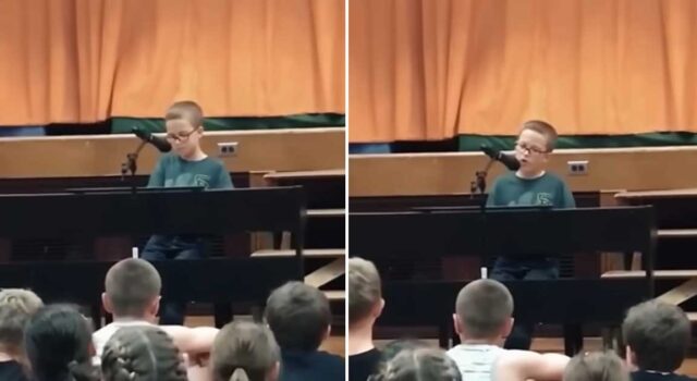 Fourth-grader performs "Imagine" at a talent show—and everyone is in tears by the final note