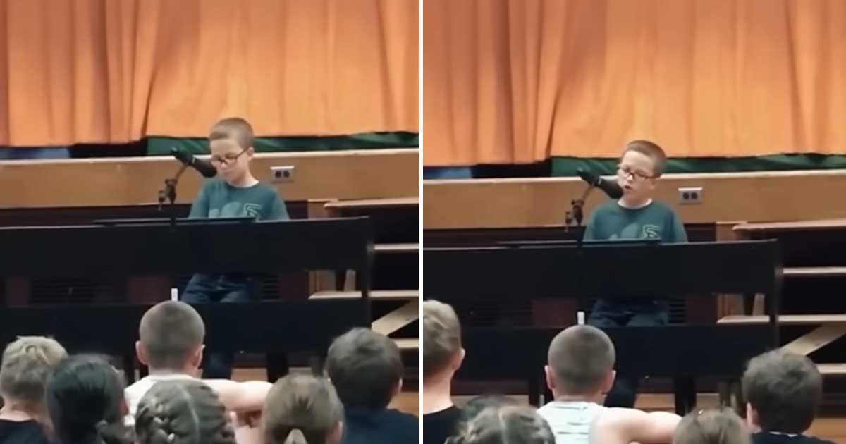 Fourth-grader performs "Imagine" at a talent show—and everyone is in tears by the final note