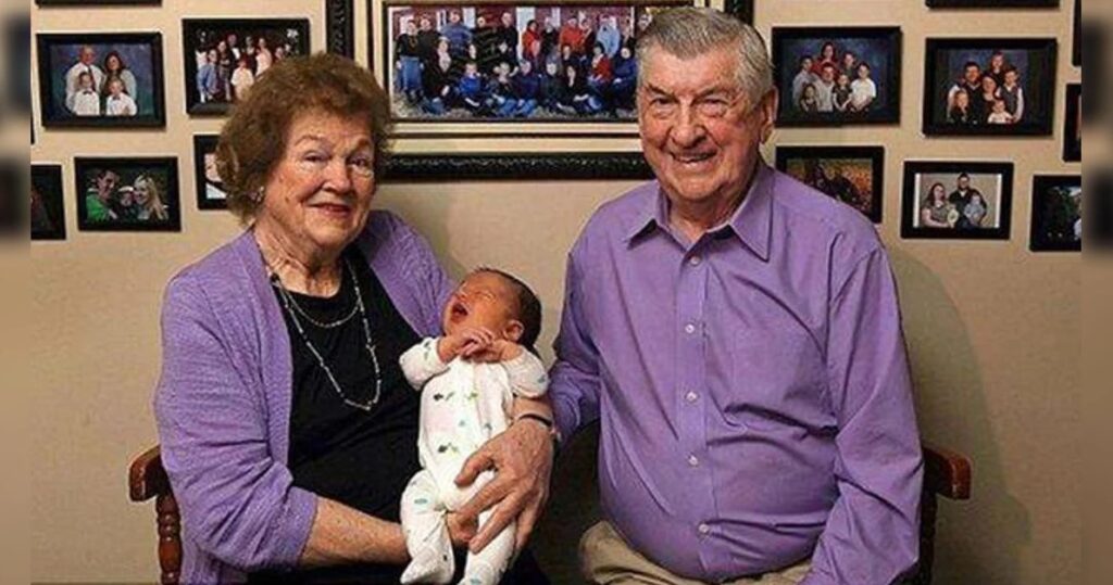 A couple who has been married for more than 60 years is happy about the birth of their 100th grandchild