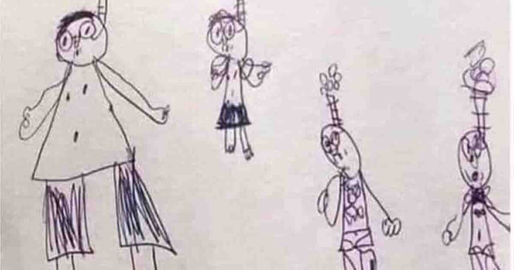 Kid draws a ‘family picture’—teacher urgently calls for a meeting upon seeing his drawing