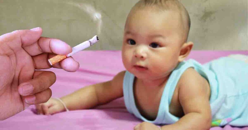 Mom tells grandma who smokes to clean up and change clothes before holding her grandchild