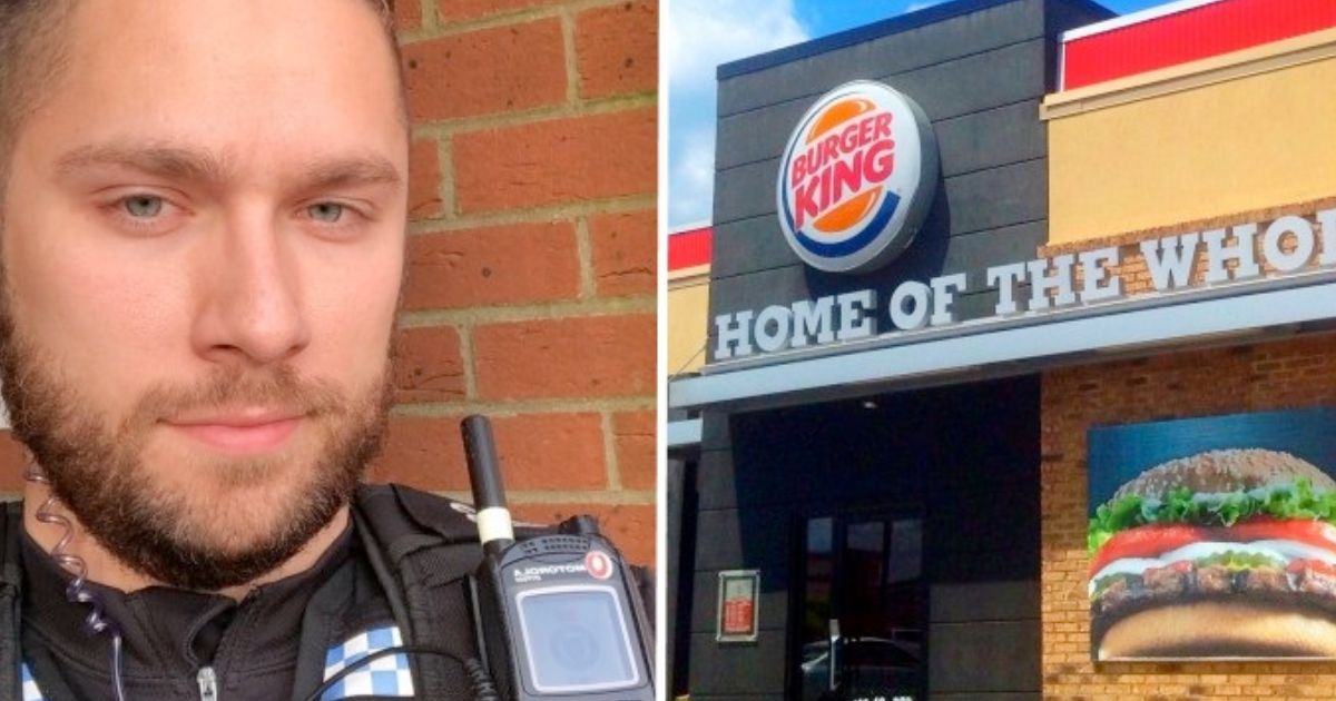 Woman criticizes cop for eating at burger King on duty, his reply is perfect