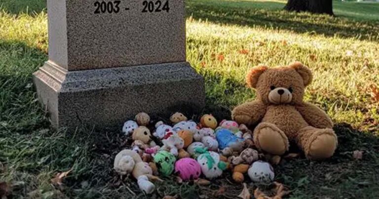 Mom discovers baby toys on son’s grave after his tragic death at 21