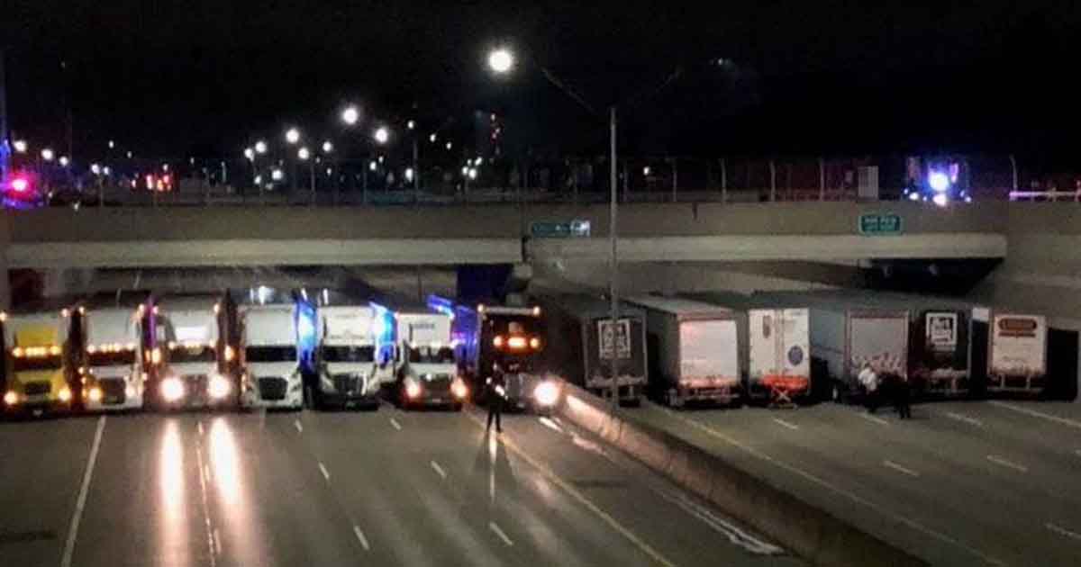 Mystery of 13 trucks blocking highway stirs emotions as truth brings people to tears