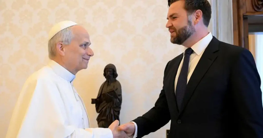 JD Vance criticized for breaking protocol with Pope Leo XIV - ‘Cringey’ arm pat sparks backlash