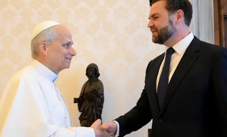 JD Vance criticized for breaking protocol with Pope Leo XIV - ‘Cringey’ arm pat sparks backlash
