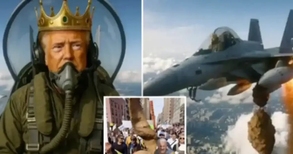 Trump sparks outrage after posting AI video showing himself dumping waste on protesters