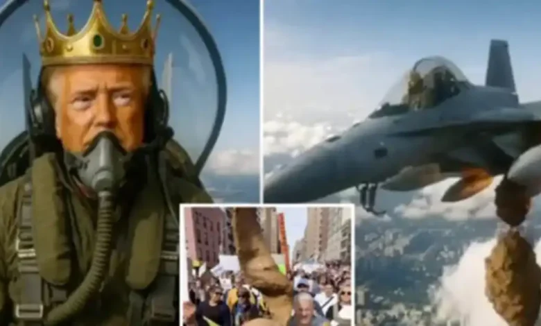 Trump sparks outrage after posting AI video showing himself dumping waste on protesters